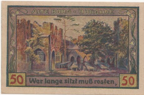 Реверс банкноты 50 fenigów (Niemcy) 1921