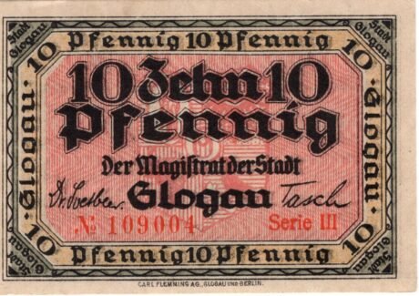 Аверс банкноты 10 fenigów (Niemcy) 1918