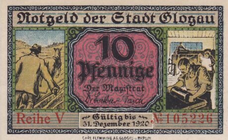 Аверс банкноты 10 пфеннигов (Германия) 1919 года