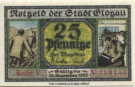 Аверс банкноты 25 fenigów (Niemcy)