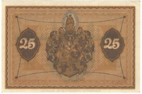 Реверс банкноты 25 fenigów (Niemcy) 1920