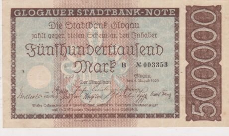Аверс банкноты 500 000 marek (Niemcy) 1923