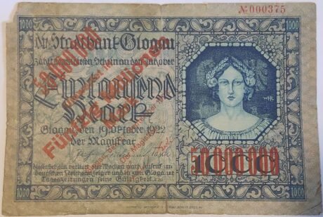 Аверс банкноты 50000000 марок (Германия) 1923 года