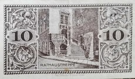 Реверс банкноты 10 fenigów (Niemcy) 1919