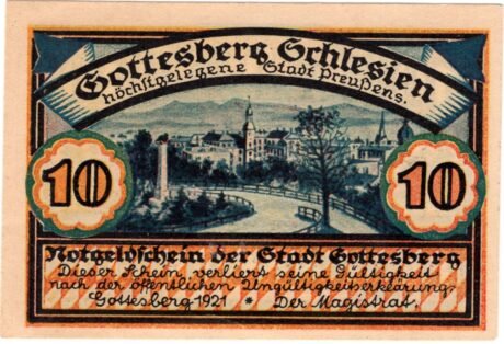 Аверс банкноты 10 fenigów (Niemcy) 1921