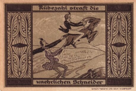 Реверс банкноты 1 sygnatura Sparkasse (Niemcy) 1921