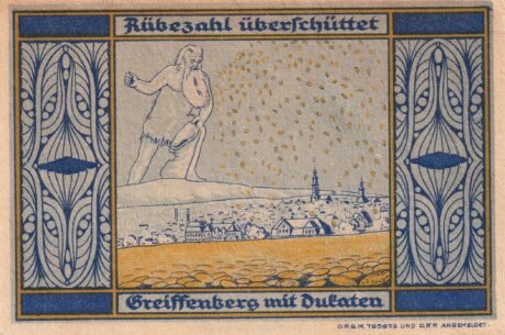 Реверс банкноты 5 marek Sparkasse (Niemcy) 1921