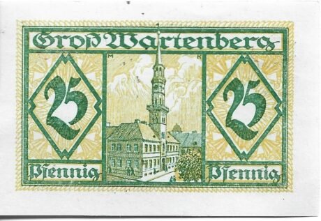 Реверс банкноты 25 fenigów (Niemcy) 1920