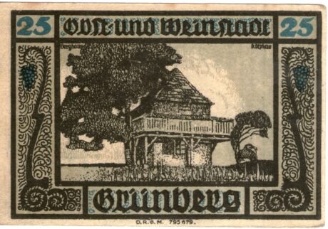 Реверс банкноты 25 fenigów Stadtbank (Niemcy)