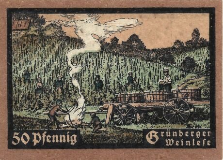 Реверс банкноты 50 fenigów (Niemcy)