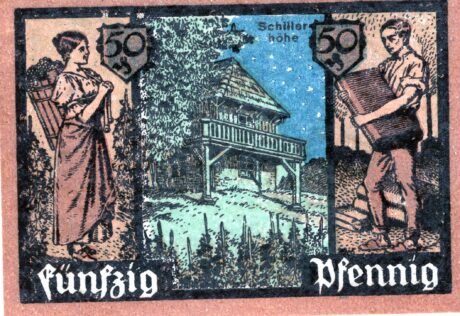 Реверс банкноты 50 fenigów (Niemcy)