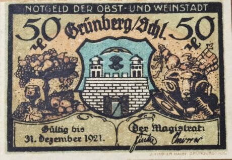 Аверс банкноты 50 fenigów (Niemcy) 1921