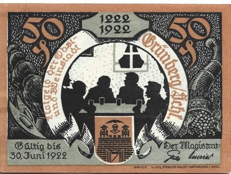Аверс банкноты 50 fenigów (Niemcy) 1922