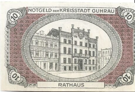 Реверс банкноты 10 fenigów (Niemcy) 1920