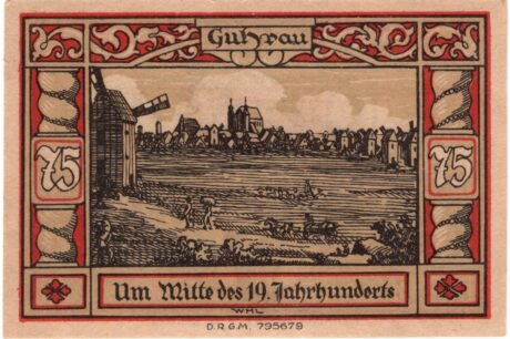 Реверс банкноты 75 пфеннигов Sparkasse (Германия)