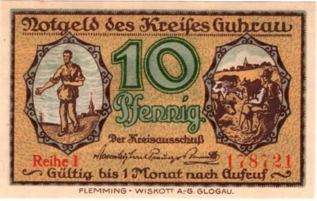 Аверс банкноты 10 fenigów (Niemcy) 1920