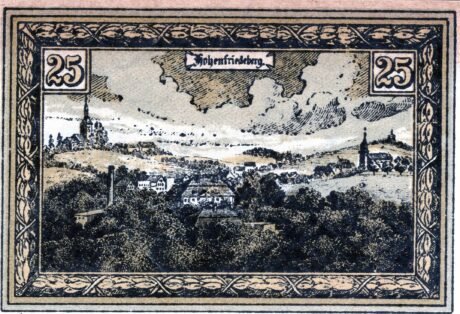 Реверс банкноты 25 fenigów (Niemcy) 1922