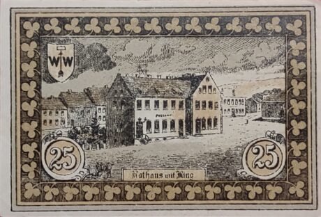 Реверс банкноты 25 fenigów (Niemcy) 1922