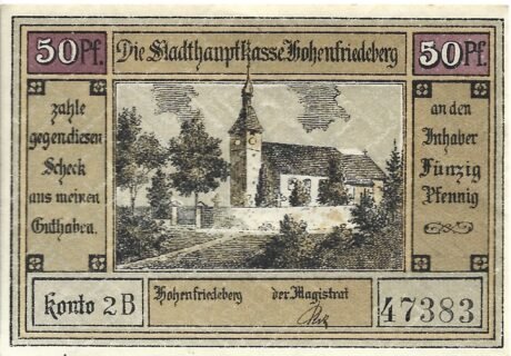 Аверс банкноты 50 fenigów (Niemcy)