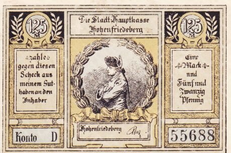 Аверс банкноты 1,25 marki (Niemcy) 1922