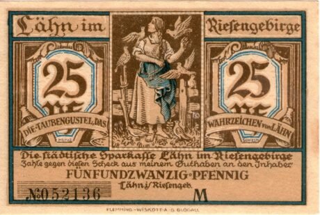 Аверс банкноты 25 fenigów Sparkasse (Niemcy)