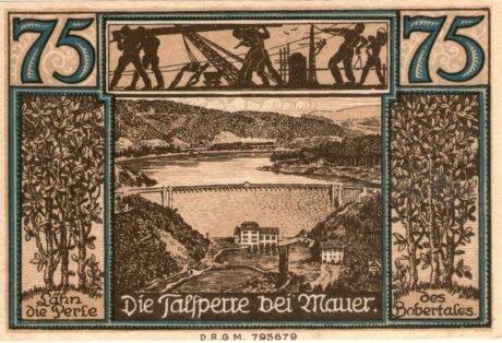 Реверс банкноты 75 пфеннигов Sparkasse (Германия)