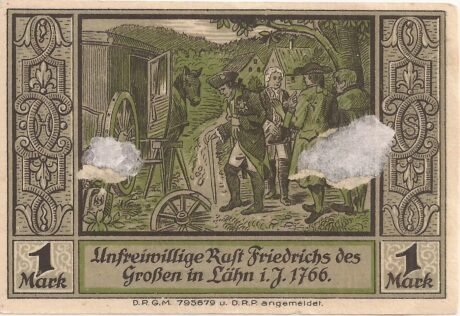 Реверс банкноты 1 sygnatura Sparkasse (Niemcy) 1922