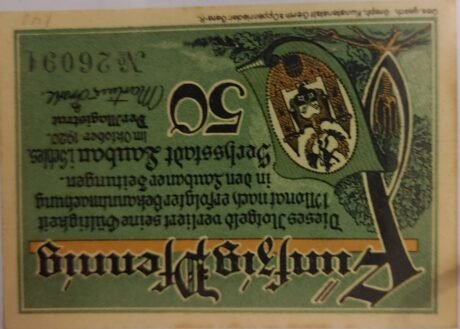 Аверс банкноты 50 fenigów (Niemcy) 1920