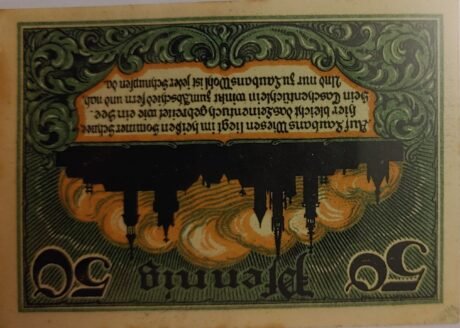 Реверс банкноты 50 fenigów (Niemcy) 1920