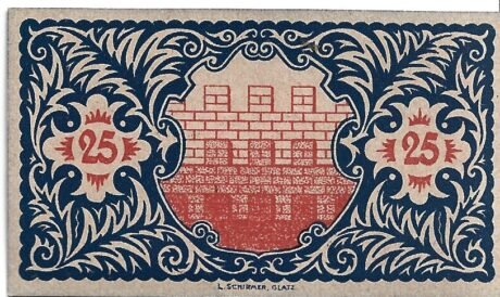 Реверс банкноты 25 fenigów (Niemcy) 1920