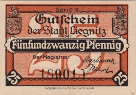 Аверс банкноты 25 fenigów (Niemcy) 1920