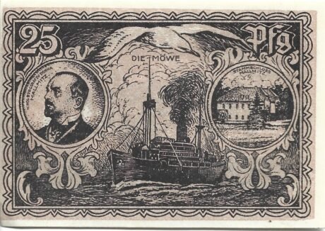 Реверс банкноты 25 fenigów (Niemcy) 1921