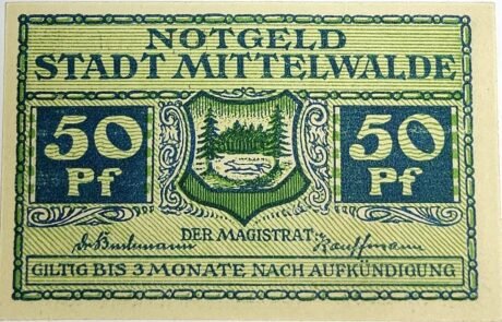 Аверс банкноты 50 fenigów (Niemcy)