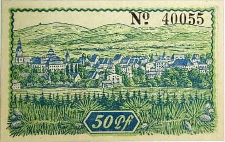 Реверс банкноты 50 fenigów (Niemcy)