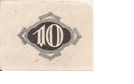 Реверс банкноты 10 fenigów (Niemcy) 1920