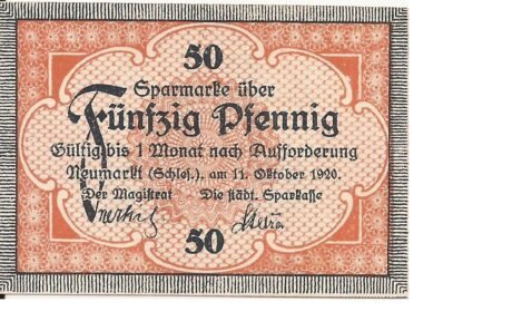 Аверс банкноты 50 fenigów (Niemcy) 1920