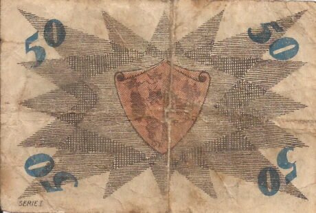 Реверс банкноты 50 fenigów Sparkasse (Niemcy) 1921