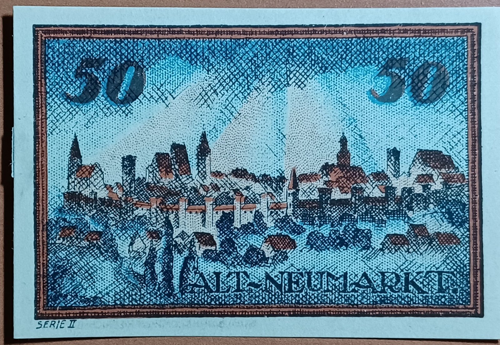 Реверс банкноты 50 пфеннигов Sparkasse (Германия) 1921 года