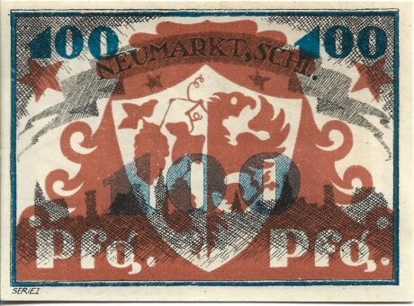 Реверс банкноты 100 fenigów Sparkasse (Niemcy) 1921