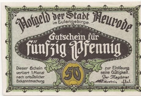 Аверс банкноты 50 fenigów (Niemcy) 1921