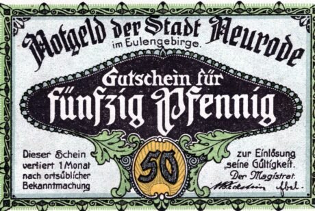 Аверс банкноты 50 пфеннигов (Германия) 1921 года