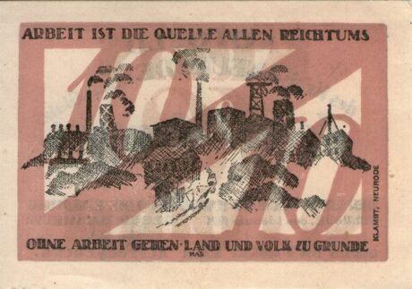 Реверс банкноты 10 пфеннигов (Германия) 1921 года