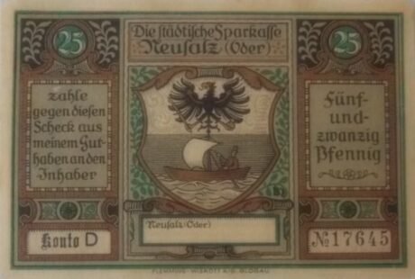 Аверс банкноты 25 fenigów (Niemcy) 1922