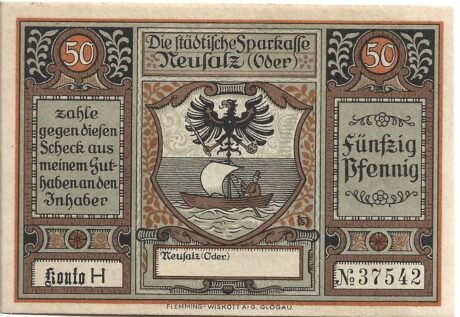 Аверс банкноты 50 fenigów (Niemcy)