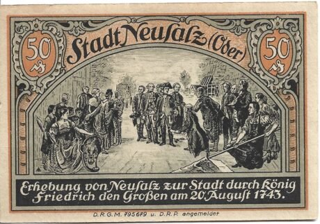 Реверс банкноты 50 fenigów (Niemcy)