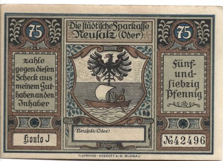 Аверс банкноты 75 пфеннигов (Германия)