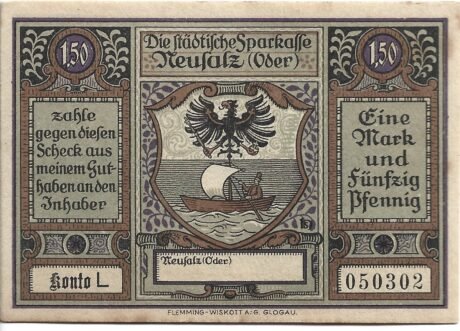 Аверс банкноты 1,50 marki (Niemcy)