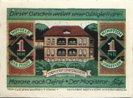 Аверс банкноты 1 marka (Niemcy) 1921