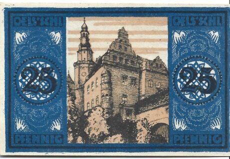 Реверс банкноты 25 fenigów Kaufmännischer Verein (Niemcy) 1921