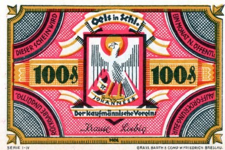 Аверс банкноты 1 маркаKaufmännischer Verein (Германия) 1922 года